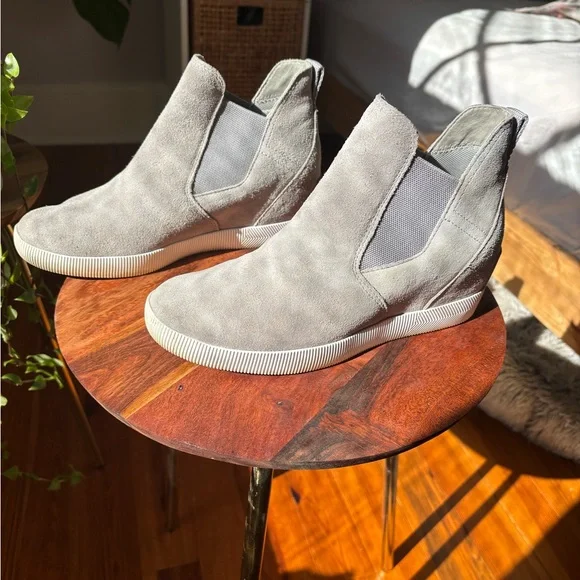 Sorel Out N About Slip-On Wedges -  Gray Suede - Picture 2 of 7